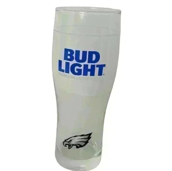 VTG Philadelphia Eagles NFL Bud Light Preimum Larger Style 16 Oz Pint Glass - Picture 1 of 10